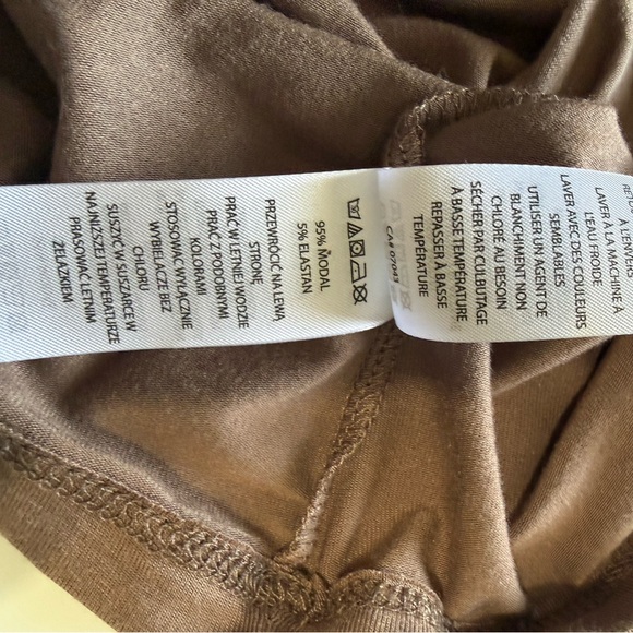 Tahari Modal Blend Mock Neck Long Sleeve Top - Size L - Taupe / Mushroom - Picture 7 of 9